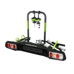 GO BIKER Gamme Complète Porte-Vélos - Modèles 2 à 4 Vélos - Attelage à Boule de Remorque - Supporte 15 kg/Rail - Châssis Acier/Aluminium - Tous Types de Vélos - Double Système Antivol (Beat) (Bricotrail, neuf)