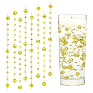 KHDULQ 18 Pièces Perles d'eau Doré Bougies Flottantes Perle d'eau Bougie Flottante pour Vases Remplisseurs de Bouteilles d'eau, Mariages, Décorations de Centres de Table (1.2M) (XINDONGLI, neuf)