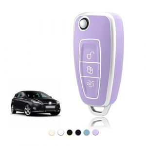 TOOMUME Coque Cl&eacute; TPU, Etui Cl&eacute; &Eacute;tui Cl&eacute; Adapt&eacute; pour Ford Focus Fiesta Kuga Tourneo Transit Connect Custom Courier Puma Galaxy C-Max S-Max, Couvre Clef Cache Cle Voiture Tel&eacute;commande - Flip Key (TOOMUME, neuf)