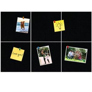 HULAVO Tableau d'affichage Carr&eacute; en Feutre, Tableau d'affichage Mural Autocollant en Feutre avec 35 Punaises pour Bureau, &Eacute;cole, Maison, D&eacute;coration Murale, Autocollants, M&eacute;mos, Photos(Noir) (SENQIANGHONG, neuf)