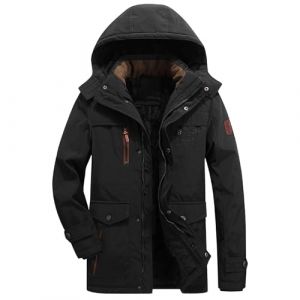 G&eacute;n&eacute;rique Parka Homme Hiver - Manteau Parka Chaud Fourrure Casual Outdoor Blouson Amovible Capuche Doudoune Longue Blouson Chaud En Coton Polaire &eacute;Paisse Et Chaude - Coupe-Vent (Wllybh, neuf)