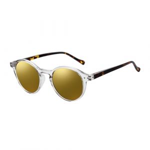 ZENOTTIC Lunette de soleil polaris&eacute; R&eacute;tro Classique Ronde R&eacute;tro Lunettes de soleil UV400 Cadre Homme Femme (MojingTec123, neuf)