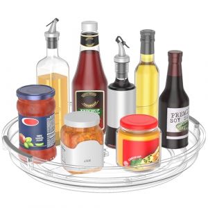 Drucilla Plateau Tournant Frigo, 23.5cm Plateau Tournant Epices, 360° Plateau Tournant Placard Cuisine, Plateau Tournant Cuisine Rotative pour Epices, Bouteille, Cosmétique, Fruit (God Meis, neuf)