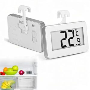Jinpojun 2 Pièces Thermomètre Numérique Mini pour Réfrigérateur, Thermomètre étanche, Thermometre Frigo Digital pour Congélateur avec Crochet, Écran Acl Facile À Lire, Idéal pour Maison et Bureau (BL uk shop, neuf)
