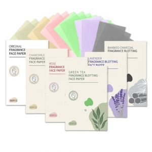NHQZ 6 pièces Papier Buvard d'Huile,600 Pcs Absorbant Facial pour Visage, Naturel et Absorbant Papier buvard, Feuilles naturelles absorbant l'huile, Papier buvard pour l'huile, Face Oil Blotting (NHQZ, neuf)