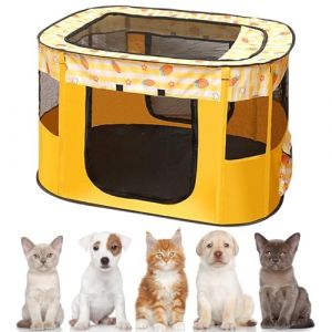 Parc pour chiots et animaux - 90 x 70 x 58 cm - Enclos pour chiens, chats, lapins et petits animaux - Intérieur et extérieur (EUBSWA-FR, neuf)