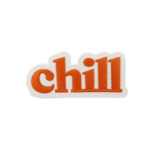 Écusson thermocollant Oranger Chill - Motif rétro - Écusson vintage - Patch hippie - Écusson brodé - Finally Home, Blanc/orange, Taille unique (Finally Home Shop, neuf)
