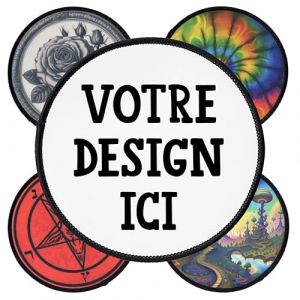 Patch Personnalisé Cercle 7,6cm à 25,4cm avec votre Photo, Logo, Text ou Design | Impression Textile Haute Résolution | Rond Écusson Thermocollant sur mesure | Pour Vestes & Vêtements (9,5cm largeur) (Concrete Schoolyard Berlin, neuf)
