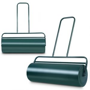 RELAX4LIFE Rouleau &agrave; Gazon avec R&eacute;servoire pour Le Jardin, Construction en Acier avec Pare-Boue, Volume de Remplissage de Sable ou l&rsquo;Eau : 48 L, &phi;32cm, Largeur 65 CM, Hauteur : 114 CM, Vert (RELAX4LIFE, neuf)