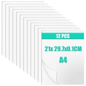 12 Pcs Plaque Acrylique Transparente A4 plexiglass Plaque Transparent 1 mm, 297 x 210mm Feuille Acrylique pour Cadre Photo, Exposition de Projet, Peinture, présentoir de Table (Fjin, neuf)