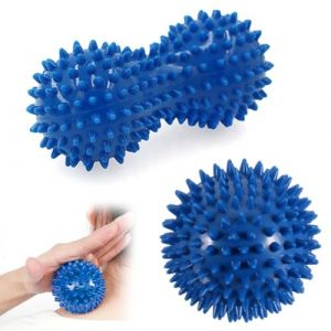 Balle de massage, Boule de massage, 2pcs Boule de hérisson, Massage des Pieds Boule de hérisson, balle d'arachide, balle de rouleau à main, Massage au Rouleau pour détendre Le Corps (Rutte, neuf)