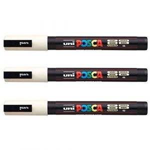 Posca - Marqueurs PC-3 M Uni-Ball - Gamme compl&egrave;te de 40 couleurs disponibles (Lot de 3) (Ponera, neuf)