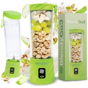 BlendyGo 3 Mixeur portable, Blender Électrique, Mini Portable Blender, Mini Mixeur Smoothie USB pour smoothies, Smoothie-Maker to go, 550 ml, sans BPA, Technologie PulseMotion & BlendPro (Vert) (BlendyGo, neuf)