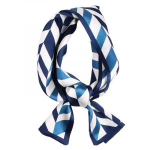 GIMIRO Écharpe en satin double couche 150 x 16 cm Cravate Fleurs Ceinture de taille pour blazer, manteau, robe, 3# Bleu marine unisexe floral, 150cm x 16cm (WOWGOOD, neuf)