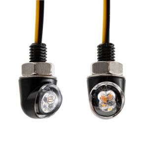 evomosa Mini LED moto clignotant ambre indicateur lat&eacute;ral 12V pour moto custom street chopper cruiser vis 8mm (Noir) (evomosa Eur., neuf)