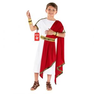 Morph D&eacute;guisement Romain Enfant, Costume Grec et Romain, Toge Romaine Gar&ccedil;on, D&eacute;guisement Carnaval, L (Morph Costumes, neuf)