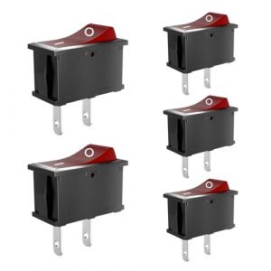 SCOOYUCK 5 Pièces Interrupteur à Bascule, SPST 15mm x 21mm 2 Broches ON/OFF, 12V 24V 125V 250V Interrupteur a Bascule, Pour Voiture Bateau Appareils Ménagers (SCOOYUCK, neuf)