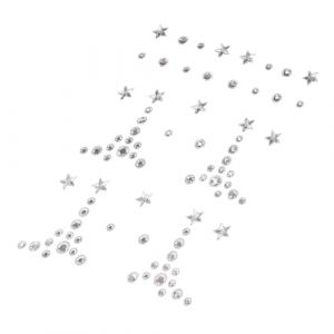 1 feuille d'autocollants pour le visage avec strass pour festival, bijoux pour maquillage et décoration, fête et mariage (Belicious Helper, neuf)