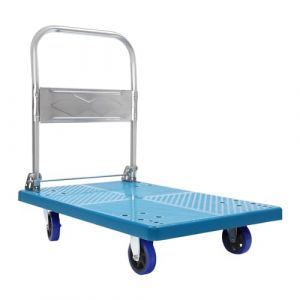 WOLEGM Chariot &agrave; plateforme pliable 300 kg - Bagages 4 roues - Portable voyage d&eacute;m&eacute;nagement bureau (300 kg) - Bleu (FOLEGMTY, neuf)