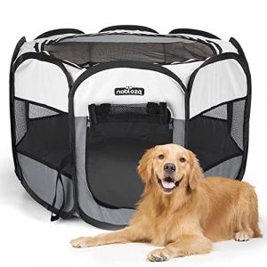 Nobleza - Parc pour Chien en Tissu Oxford Imperméable Enclos Extérieur pour Animaux Enclos Pliable pour Chiens, Clôture pour Intérieur ou Extérieur pour Chiens, Chiens, Chats, Lapins, 125x125x58cm (AIGOTECH, neuf)