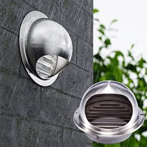 Duchunsheng Sortie D&rsquo;air Murale Ronde en INOX avec Filtre &Agrave; Mailles, Grille &Agrave; Lamelles &Agrave; 45&deg; Grille De Ventilation Hotte Grille Aeration 100mm 160mm 200mm 125mm pour Cuisine Salle De Bain (Xiaobaodian, neuf)
