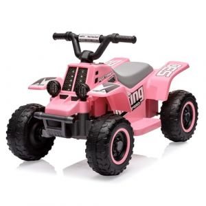 Quad Électrique Enfant 6v avec LED Et Musique, Véhicule Électrique pour Enfants 3+ Ans, 1,8 Km/h, Klaxon, Démarrage par Bouton, Longue Autonomie, Mini ATV Enfant pour Intérieur Et Extérieur (XiangguanUK, neuf)