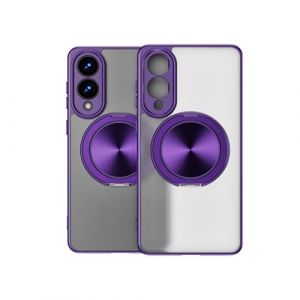 UPLAI Coque pour Samsung Galaxy S25 Edge, Tr&egrave;s Mince Antichoc Mat Housse avec Support Anneau Magn&eacute;tique, Prime PC + Souple TPU Bumper &Eacute;l&eacute;gant Givr&eacute; Translucide &Eacute;tui. Violet (UPINLY, neuf)