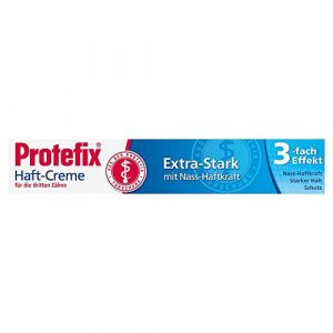 Protefix Crème adhésive extra forte pour prothèses dentaires - Extra forte avec adhérence humide - 47 g de crème (Dealon, neuf)