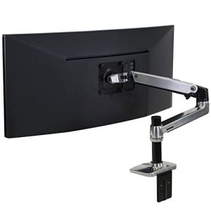 Ergotron - Bras LX Premium : Support Mono-écran, pour moniteurs jusqu'à 34 Pouces, 3,2-11,3kg, VESA 75x75/100x100 – Aluminium Poli (45-241-026) (GROOVE TO S.R.L.S., neuf)