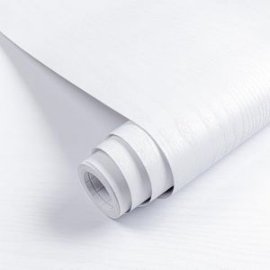 Hode Papier Adhesif pour Meuble Bois Blanc 40×300cm, Rouleau Vinyle Adhesif Meuble Effet Bois, Impermeable Film Autocollant pour Armoires Comptoirs, Papier Peint Autocollant Décoratif (Hode (Best gift shop), neuf)