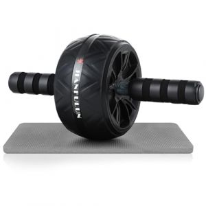 Roue Abdominale - AB Roller - Appareils de Fitness pour Abdominaux - Roue Antidérapante pour Abdominaux - Tapis pour Genoux - Fitness Trainer Home ABS Workout (JTcymstore, neuf)