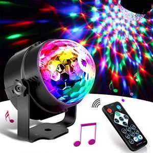 SunTop Discothèque Lampe de Scène Lumière de Stade Eclairage Soirée Mini Projecteur Spot RGB LED Lumière Ampoule Boule Cristal pour Bar, DJ Disco, Fête, Club, Halloween, Scène, Anniversaire, Enfants (oxlucky, neuf)