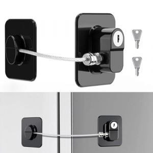 Serrure de r&eacute;frig&eacute;rateur avec cl&eacute;, serrure de fen&ecirc;tre, serrure de s&eacute;curit&eacute; pour enfants, pour armoire, tiroir, r&eacute;frig&eacute;rateur, serrure pour enfants autocollante (2 Pcs) (NOKWOCY TRADE Kft., neuf)