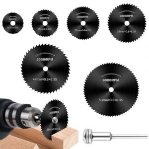 8PCS Disques de Coupe pour Outil Rotatif,Mini Lame de Scie Circulaire,Mini Disque Diamant à Tronçonner,HSS lames de scie outil rotatif,pour la Coupe du bois, Plastique et Métal (STORE TISTIRNT, neuf)