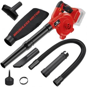 Souffleur à feuilles sans fil pour batterie Milwaukee M18, souffleur électrique de chantier avec moteur sans balais, 6 vitesses variables jusqu'à 280 km/h, souffleur électrique et aspirateur 2 en 1 (RED IRON STORE, neuf)