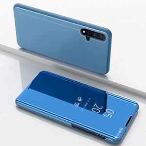 TiHen Coque Samsung Galaxy S7 Edge Flip Clear View Translucide Miroir Cover Standing 360°Housse Étui Antichoc Smart Cover Bumper + Film Verre Trempé 2 Pièce pour Samsung Galaxy S7 Edge -Bleu (XingyunShanGJia, neuf)