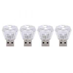 4 Pi&egrave;ces Allume-cigare De Voiture USB Lampe D'ambiance Veilleuse Int&eacute;rieure Lumi&egrave;re D&eacute;corative Voitures &Eacute;clairage USB Voiture LED Lampe D'ambiance (hanjinjiancai, neuf)