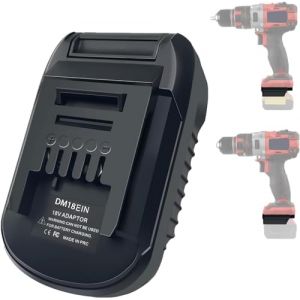 DM18EIN Adaptateur de Batterie pour Outils électriques Einhell 18 V, convertisseur pour Batterie Dewalt 20 V et Milwaukee18 V en Remplacement de la Batterie Einhell 18 V (Pas de Batterie) (STWL, neuf)