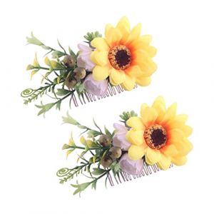 BESTYASH 2 Pièces Peigne de Mariage Sunflower Accessoires Élégants pour Cheveux de Mariée et Filles (Feast of Yan, neuf)