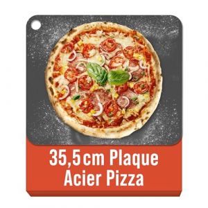 Chef Pomodoro Pierre &agrave; Pizza 35,6 x 30,5 cm (6,35 mm), Pierre R&eacute;fractaire Four, Pierres &agrave; Pizza, Cuisson, Pour Four, Acier, Avec Trous de Pr&eacute;hension, Id&eacute;al Pain et Pizza Maison (MAU Brands - Europe, neuf)