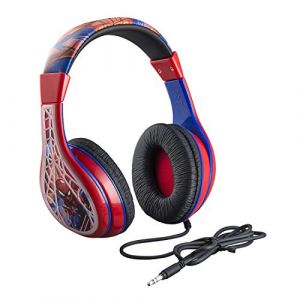 Spiderman Casque pour Enfants, Bandeau r&eacute;glable, Son st&eacute;r&eacute;o, Prise Jack 3,5 mm, Casque Filaire pour Enfants, sans n&oelig;uds, contr&ocirc;le du Volume, Pliable, Casque Supra-auriculaire pour Enfants, pour (Double Paradise UK, neuf)