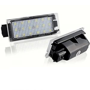 VIGORFLYRUN PARTS LTD 2Pcs LED Lumière de Plaque d'immatriculation, Canbus sans Erreur Blanc 6000K 18SMD LED Lumière pour Megane 2 Clio Laguna 2 Megane 3 Twingo Master Vel Satis (VIGORFLYRUN PARTS LTD, neuf)