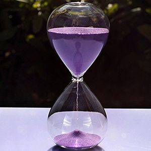 Grand sablier coloré en verre tendance - Décoration d’intérieur ou cadeau de Noël et d'anniversaire, violet, 30 Minutes (Feiandenguk, neuf)