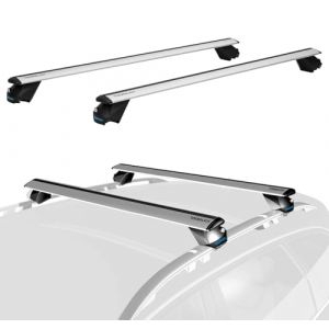 COWVIE Barres transversales universelles Professionnelles de 138 cm avec serrures à clé, entièrement assemblées, pour Rails surélevés, Argenté (COWVIE, neuf)
