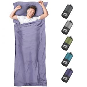 LSTRAGY Sac de Couchage cabane 2-en-1 en Microfibre avec Fermeture &eacute;clair int&eacute;grale, Compartiment pour Oreiller, Les auberges et Les cabanes de Montagne, 95x220 cm (Violet) (luozoe, neuf)