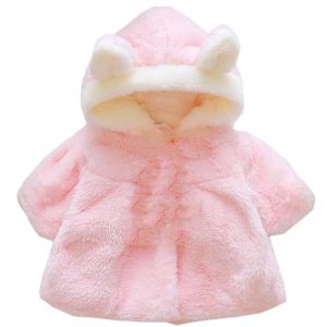 OKSakady nouveau-né bébé fille manteaux à col en fausse fourrure et vestes à capuche Cape Cape Poncho 0-3 ans (Sakady-EU, neuf)