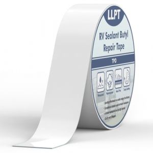 LLPT Ruban étanche en Butyle | Blanc | Toit Ruban De Réparation | Bande etancheite autocollante bitumeuse pour RV | Pour camping-car,remorque,Bateau réparer Les Fuite (SV62110WT2) | 51 mm x 15 m (LLP EU Direct, neuf)