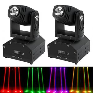 UKing LyreLED Moving Head Beams, Rotating Head Stage DMX Disco Light RGBW 11/13 HP for DJ, Disco, Club, Bar, Stage Lighting (2PCS) (KIEHUS MJHDU, neuf)