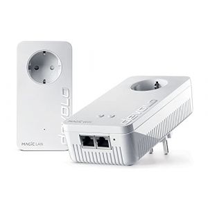 devolo Kit de démarrage WiFi 6 8823 Magic 2, adaptateur CPL WiFi - jusqu'à 2 400 Mbps, prise WiFi maille, 2X Gigabit LAN, point d'accès, dLAN 2.0, blanc (Hype-Express, neuf)