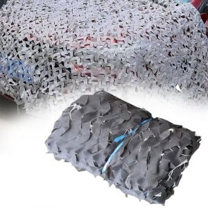 Filet de Camouflage Crème Solaire Gris, 3x4m Filet De Camouflage Militaire Renforcé, Filet D'ombrage Chasse,pour Camping, Jardin, Pergola, Bâche De Voiture (TIANLUO NET STORE, neuf)